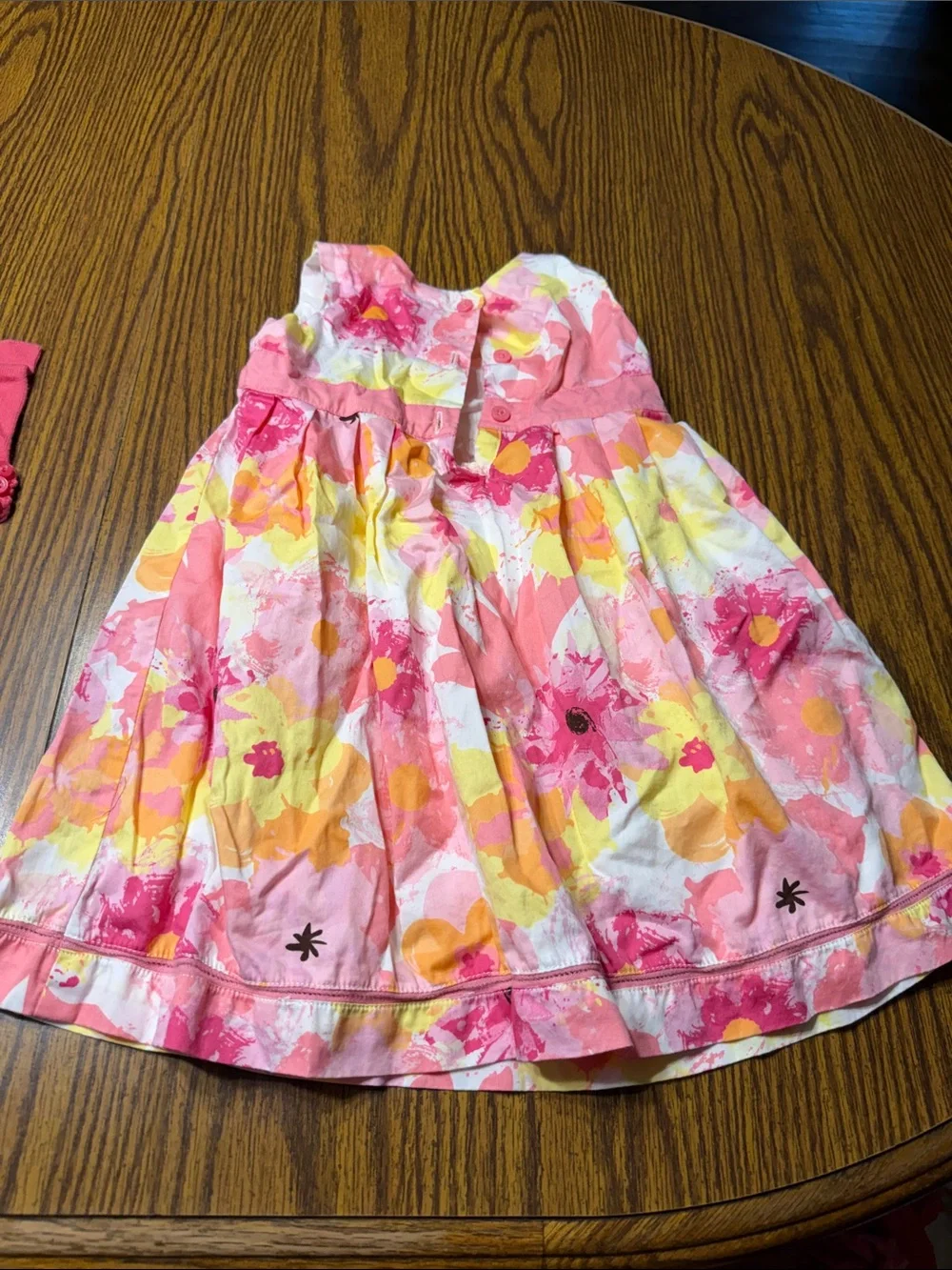 OshKosh B'gosh Pink and Coral Floral Knit Dress Top